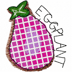 Eggplants Embroidery Design 1 Eggplants Embroidery Design 1